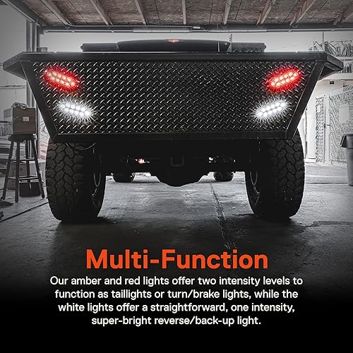 Miniatura 6 de Juego de luces traseras LED ovaladas para remolque de 6.0in, 2 color ámbar y 2 color rojo