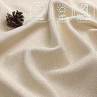 Vista 3 de Chyhomenyc Short Curtains 36 Inch Length, Faux Linen Textured Small Kitchen Curtains, Light Filtering Half Window Curtains for Bathroom Basement Aqua