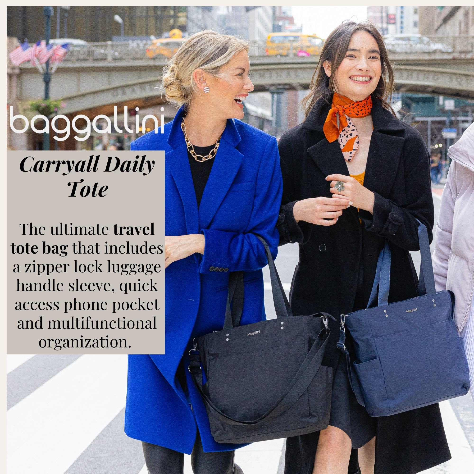 Baggallini Womens Carryall Daily Tote, Black