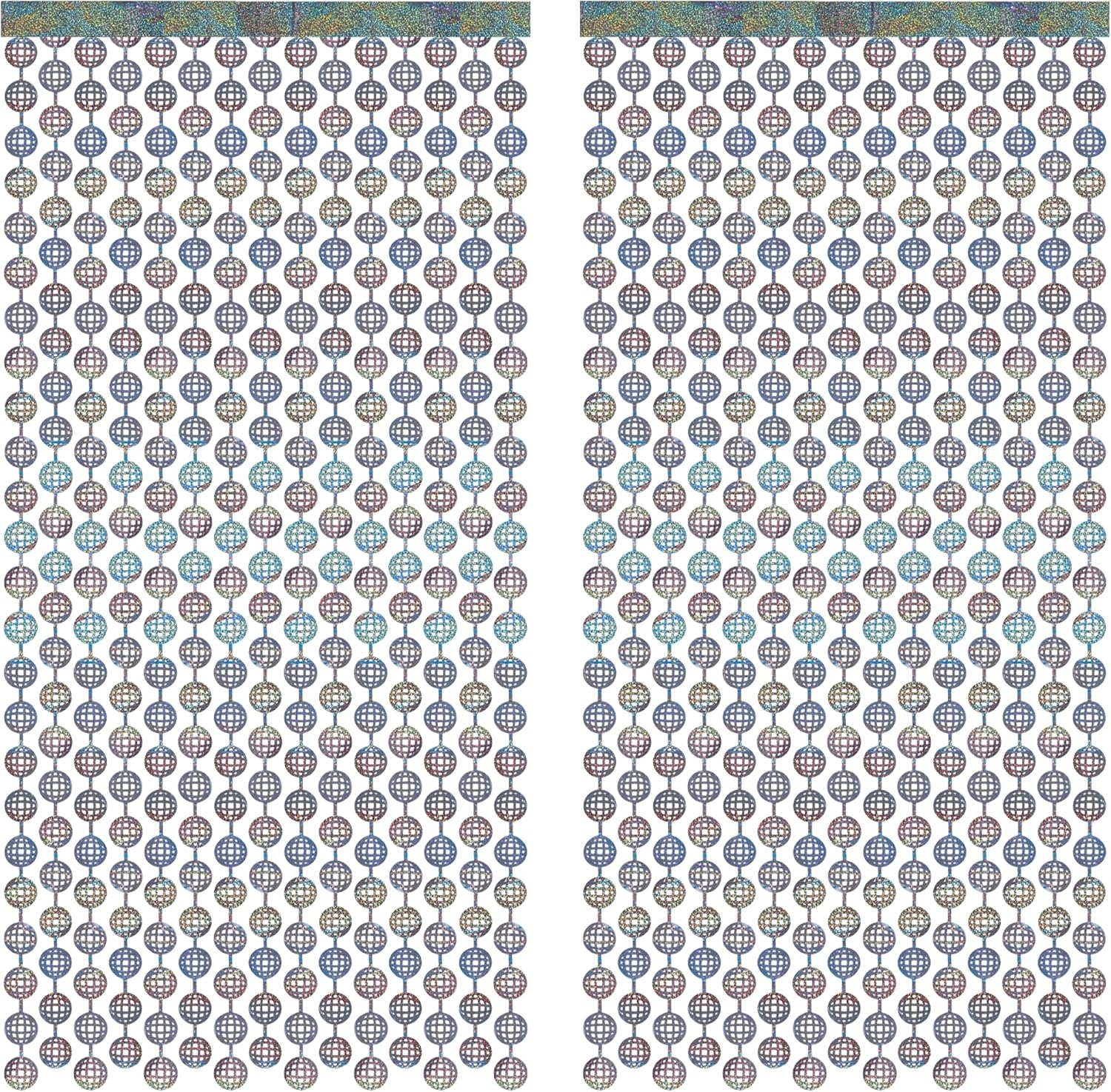 2 Packs Disco Ball Foil Curtain 70s Birthday Disco Photo Booth Disco Ball with Sequin for Bachelorette Party/Birthday/Wedding/Graduation/New Years