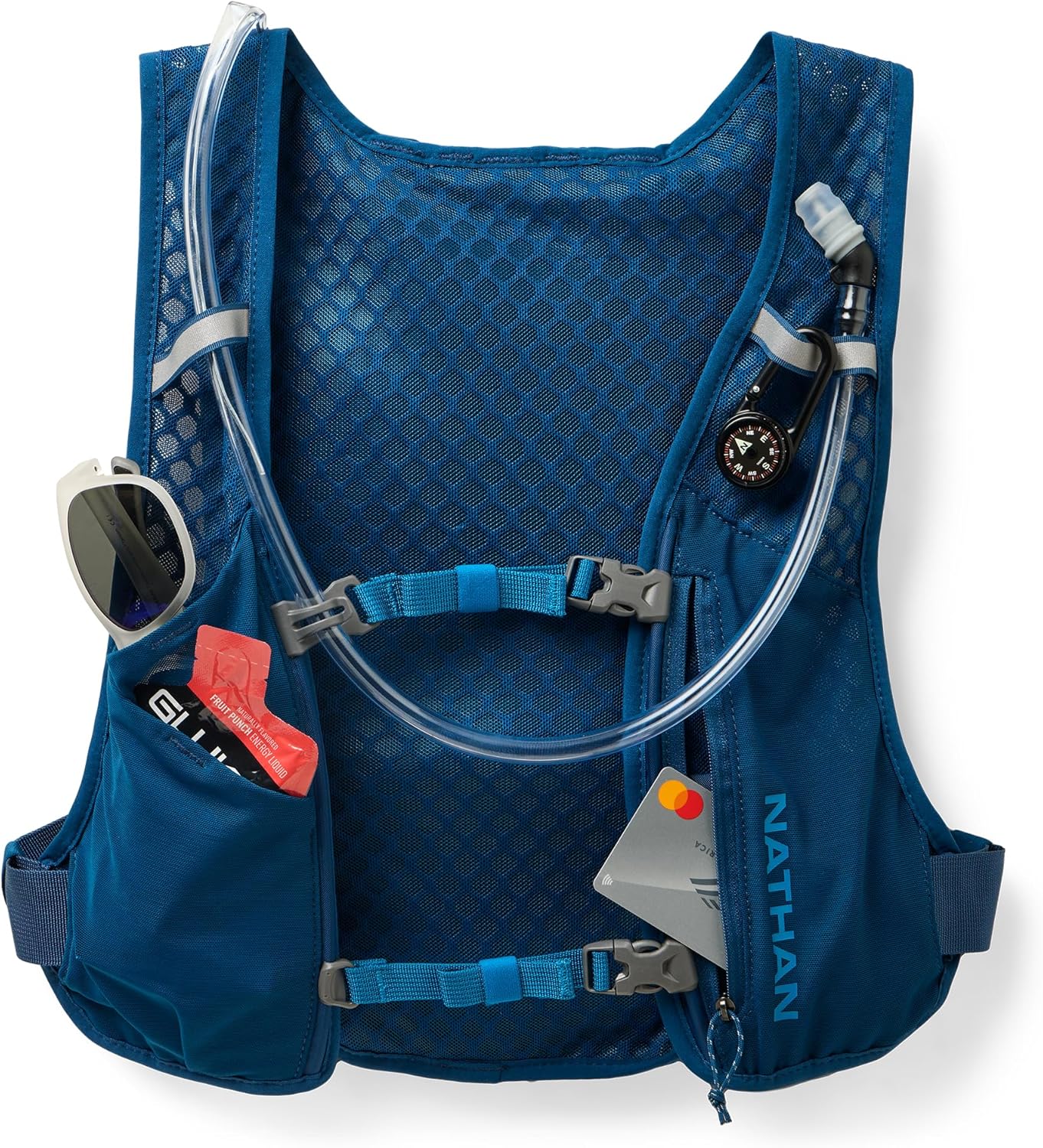 Nathan QuickStart Hydration Pack Vest with Bladder or flasks, Storage Pockets, Breathable Moisture-Wicking Fabric, Adjustable Straps for Running, Hiking, Walking, Marathons, Obstacle Races