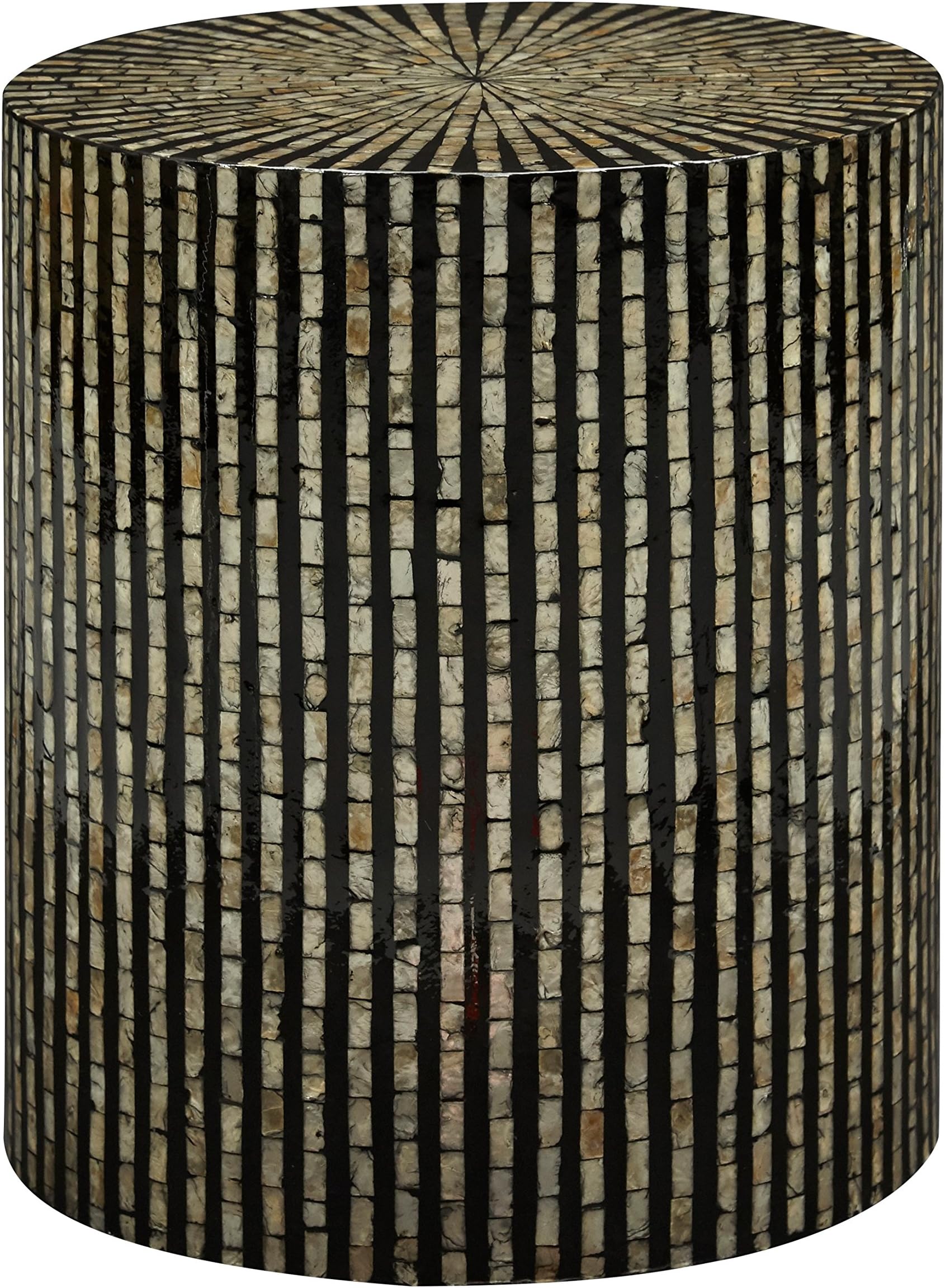 Global Archive Handcrafted Capiz Shell Terrazzo Modern Accent End Table