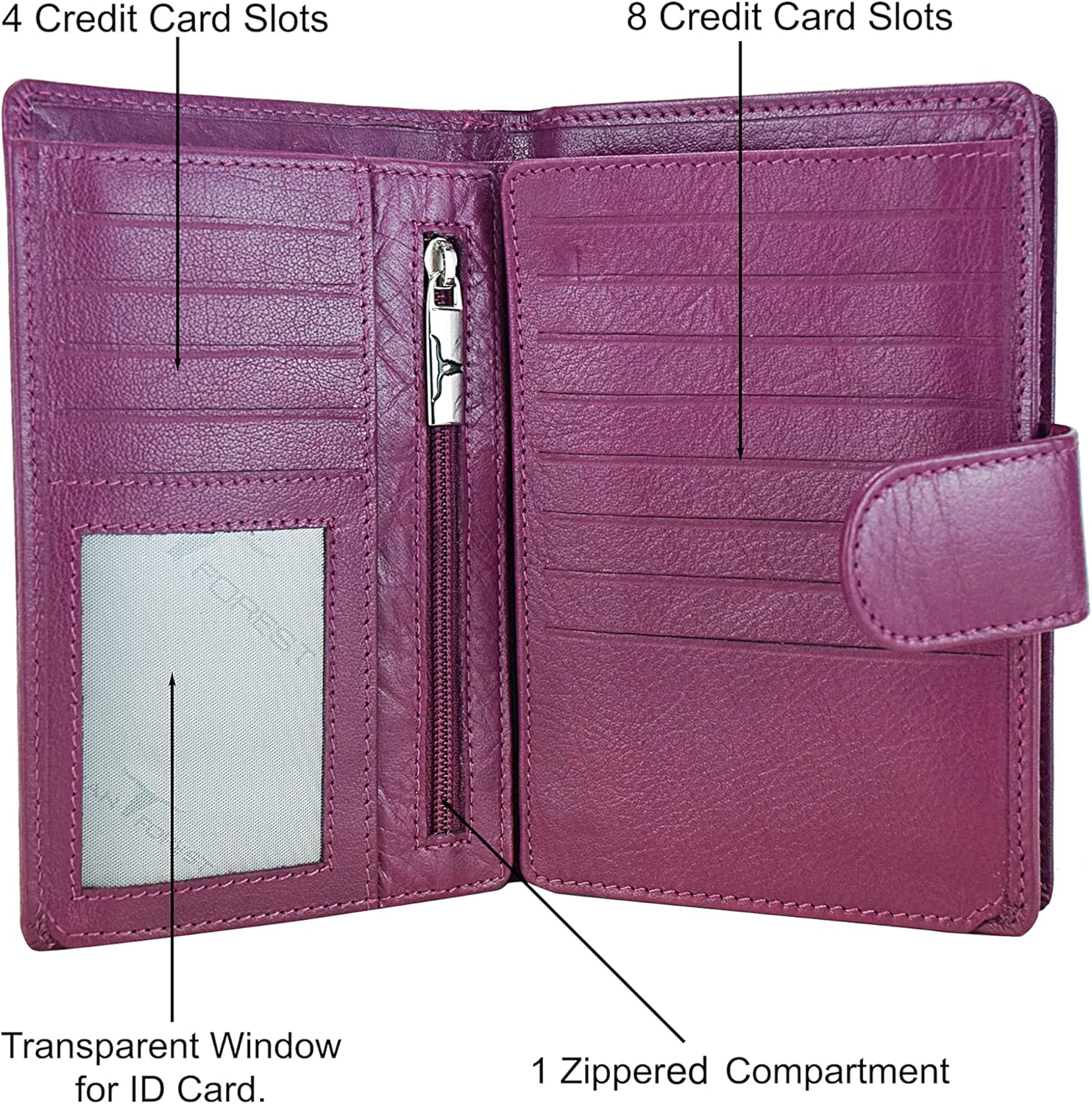 Urban Forest Tammy Womens Leather Wallet Combo, Lilac, Contemporary