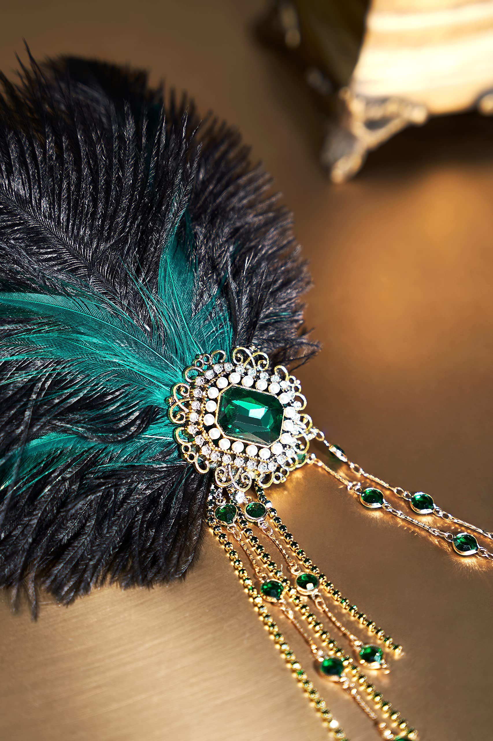 20s Pauwenveer Hoofdband | Gatsby Pailletten Hoofdband | Charleston Retro Hoofdband | Haaraccessoires 1920 | Accessoire voor Vrouwen
