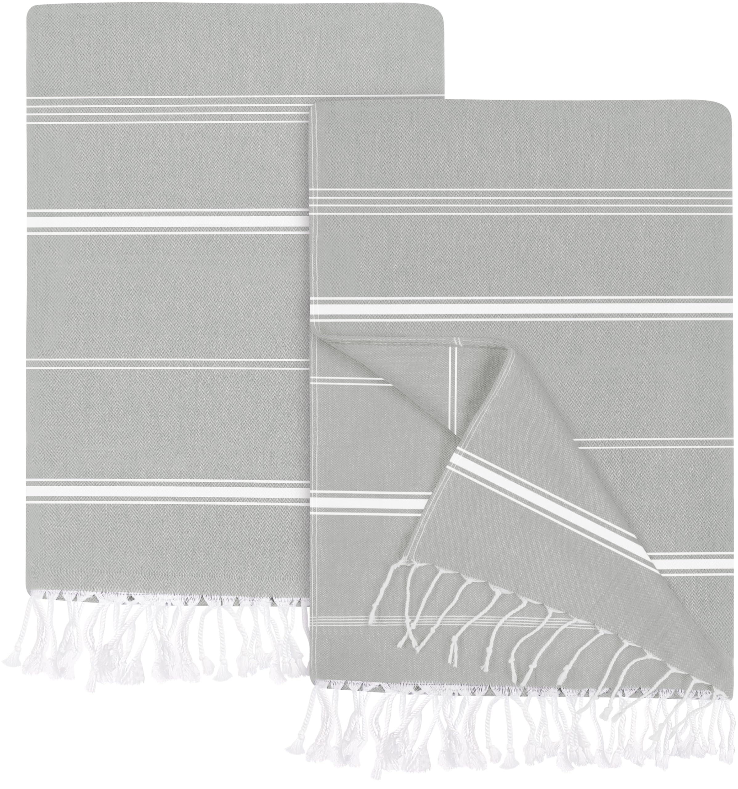 Utopia Towels-2 turecki ręcznik plażowy (100 x 180 cm) ponadwymiarowy w 100% bawełniany bez piasku lekki szybkoschnący koc plażowy bardzo duże tureckie ręczniki kąpielowe do podróży (chłodny szary)