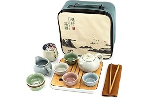Ceramic Kungfu Tea Sets 12 Piece | Mini Protable Travel Tea Set...