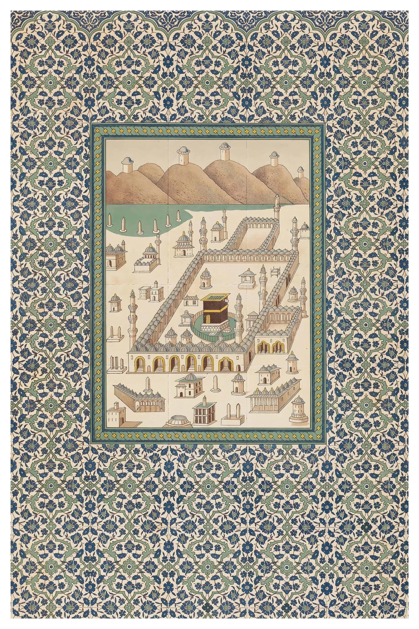 Toile de mosquée islamique vintage peinture murale décoration salon maison 40x60cm