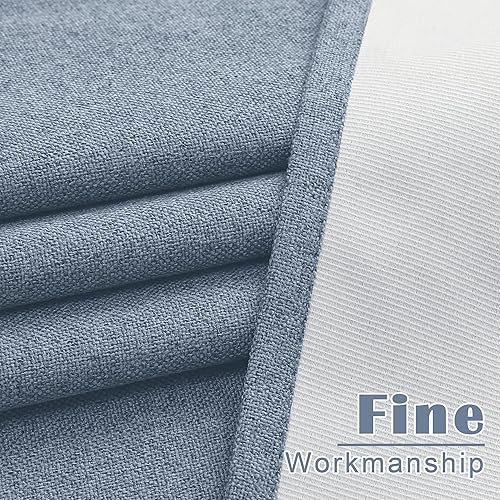 Miniatura 6 de OVZME Cortinas opacas totales de 63 pulgadas de largo, 2 paneles texturizados para oscurecer toda la habitación, aspecto de lino sintético, paneles