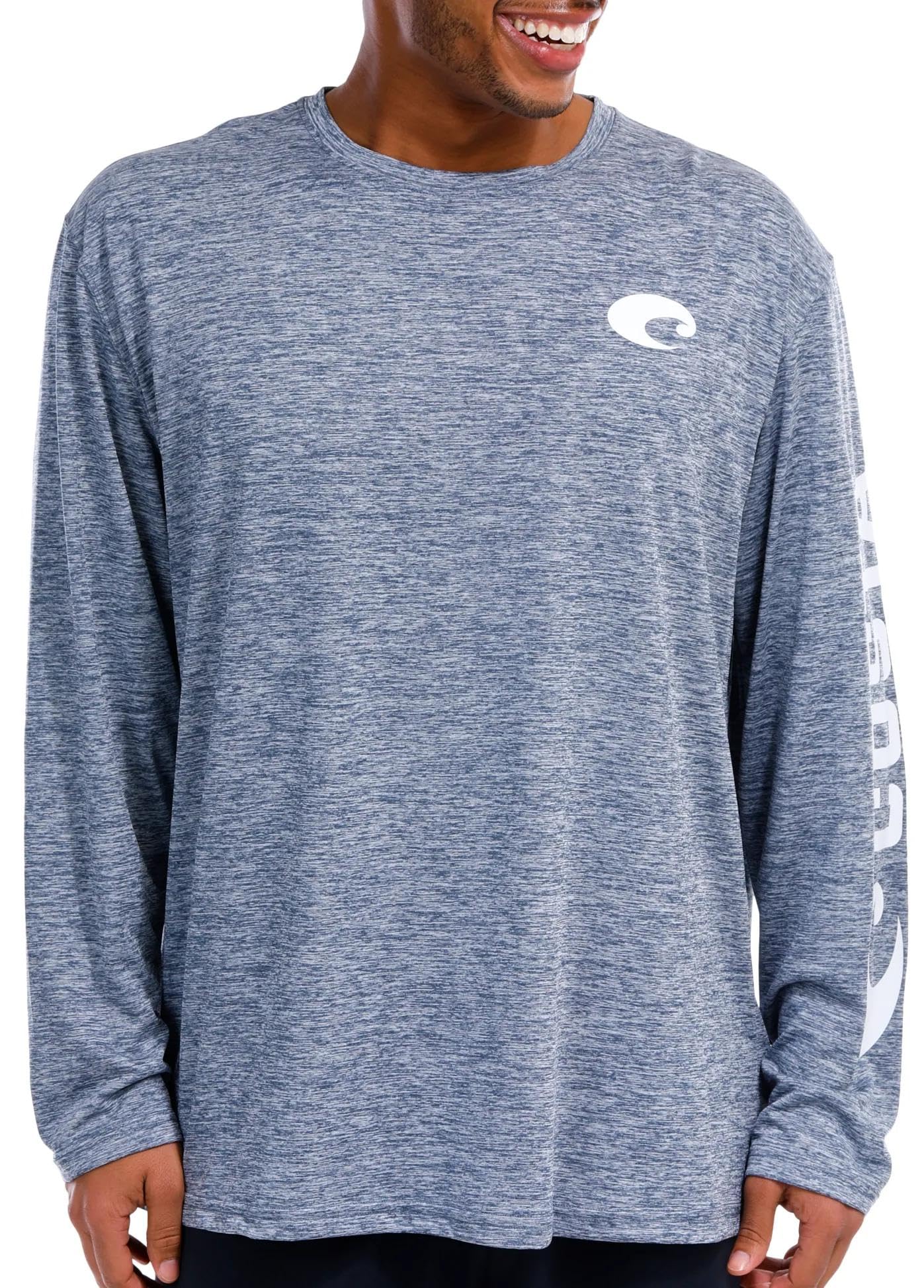 Costa Del Mar Men's Tech Crew Shirt, Cationic Gray, XL