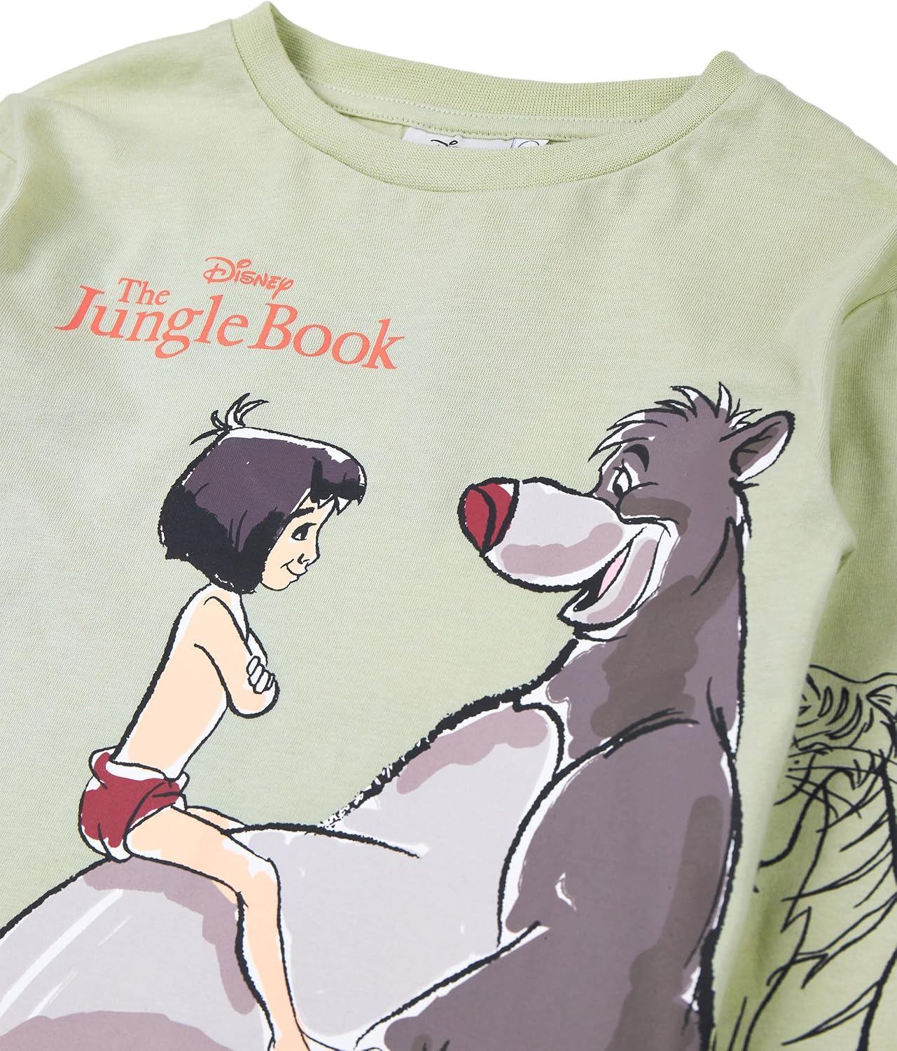 Disney The Jungle Book Boys Pajama Set | Kids Long Sleeve Long Leg Graphic PJs in Green | Mowgli Baloo Shere Khan King Louie