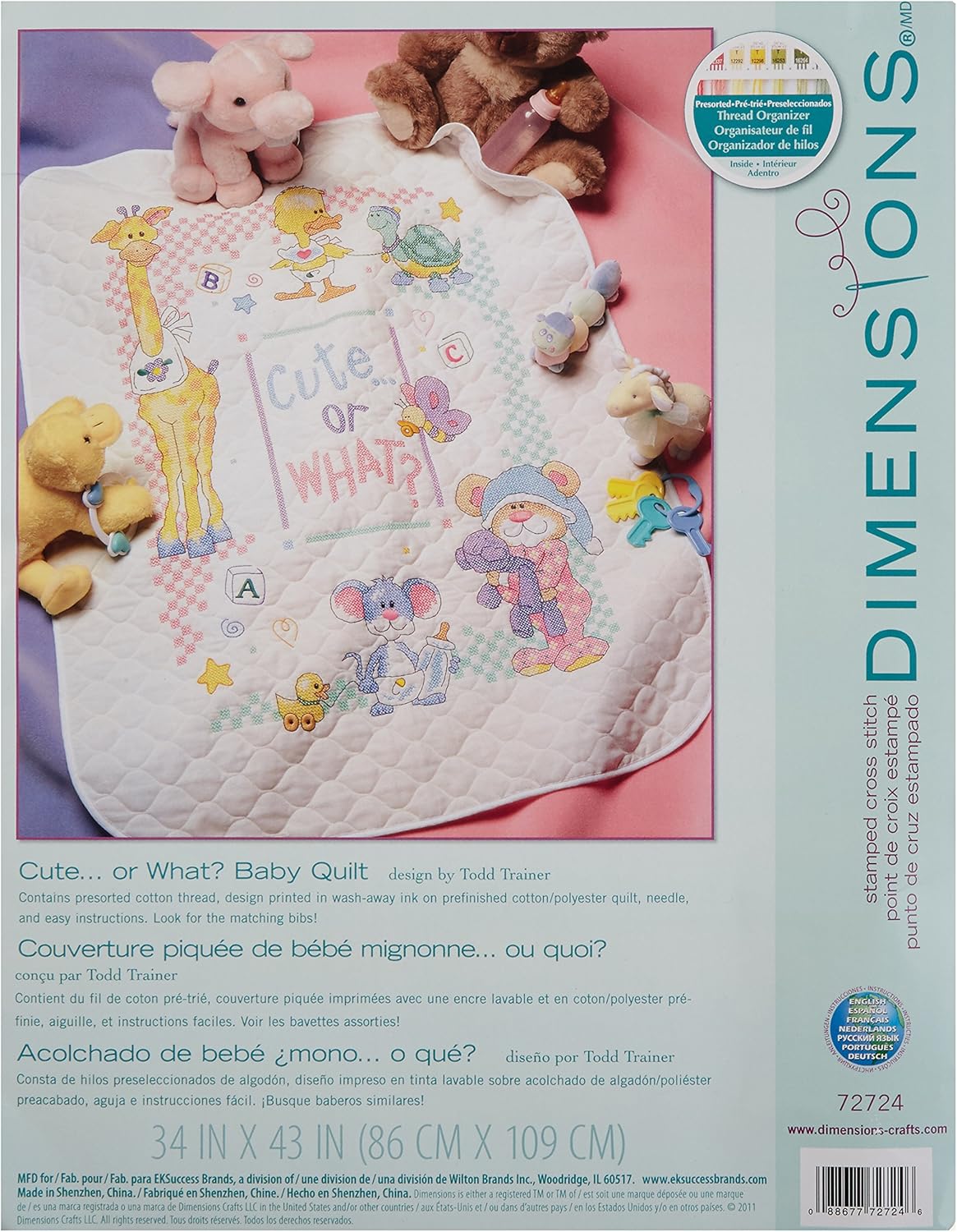 Dimensions Stamped Cross Stitch 'Cute or What?' DIY Baby