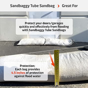 Sandbaggy 38 Inch by 12 Inch Empty Tube Sandbags - Sand Bag Water Barrier - For Re-Directing Water in Flood/Erosion Issues - Sand Not Included (1 Bag)