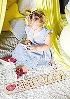 Vista 2 de Rompecabezas de madera personalizado con nombre de bebé, rompecabezas de nombre personalizado, juguetes educativos para niños pequeños, juguetes