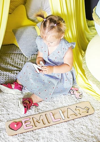 Miniatura 2 de Personalized Wood Name Puzzle Montessori Toys Nursery Decor Customized Puzzle Educational Toys Sensory Toys Name Sign for Nursery 1st birthday Girl