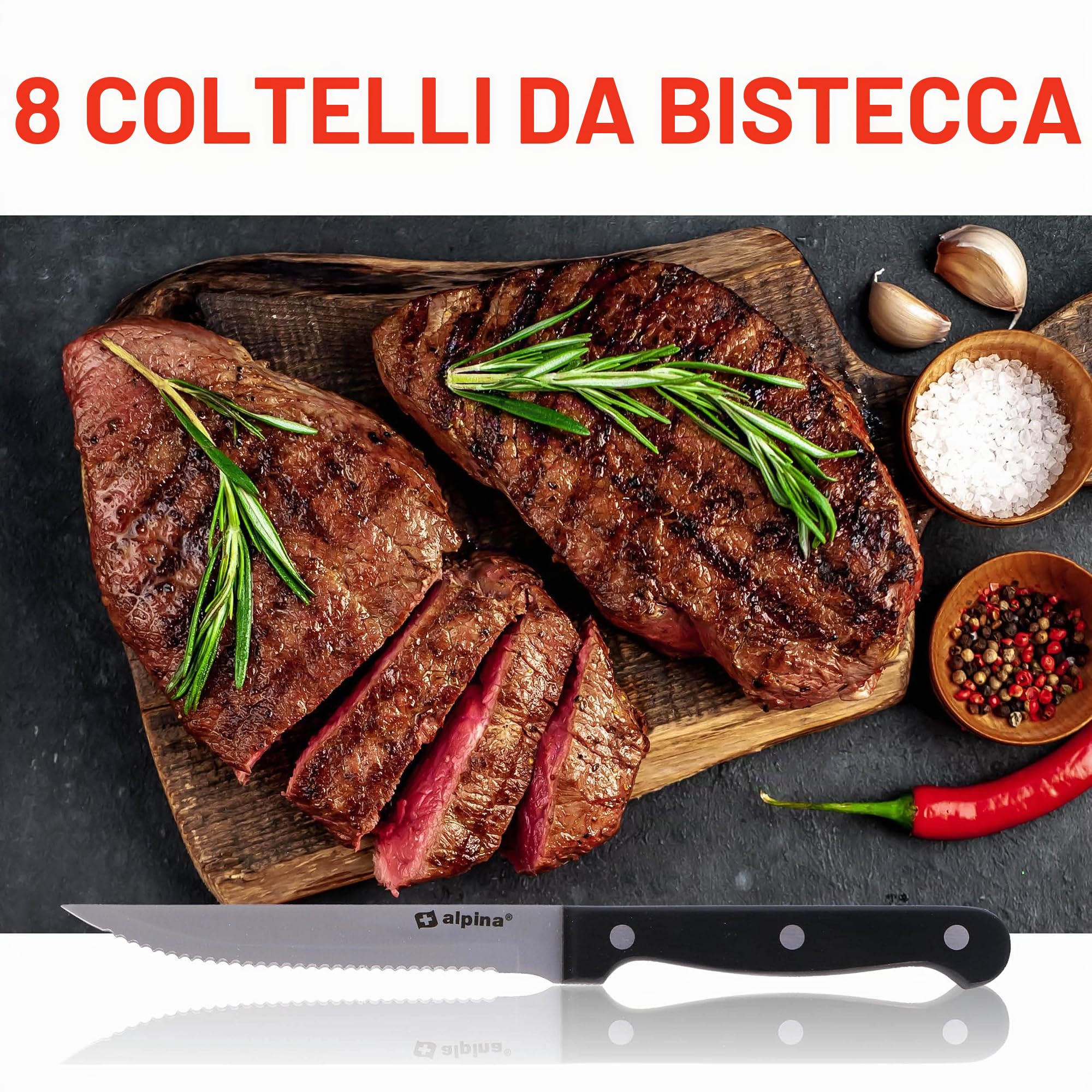 alpina Set Coltelli In Acciaio