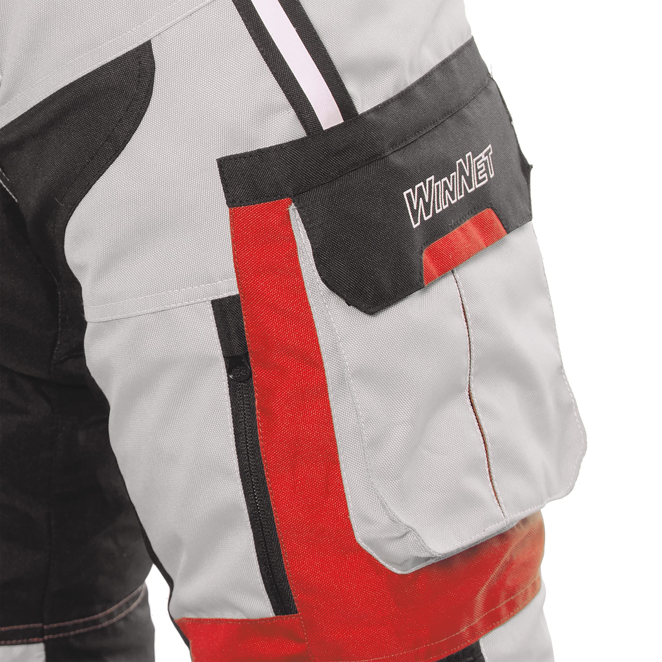 WinNet Pantalone Tecnico da Moto in Cordura con Protezioni Omologate 2° Livello (il più alto)