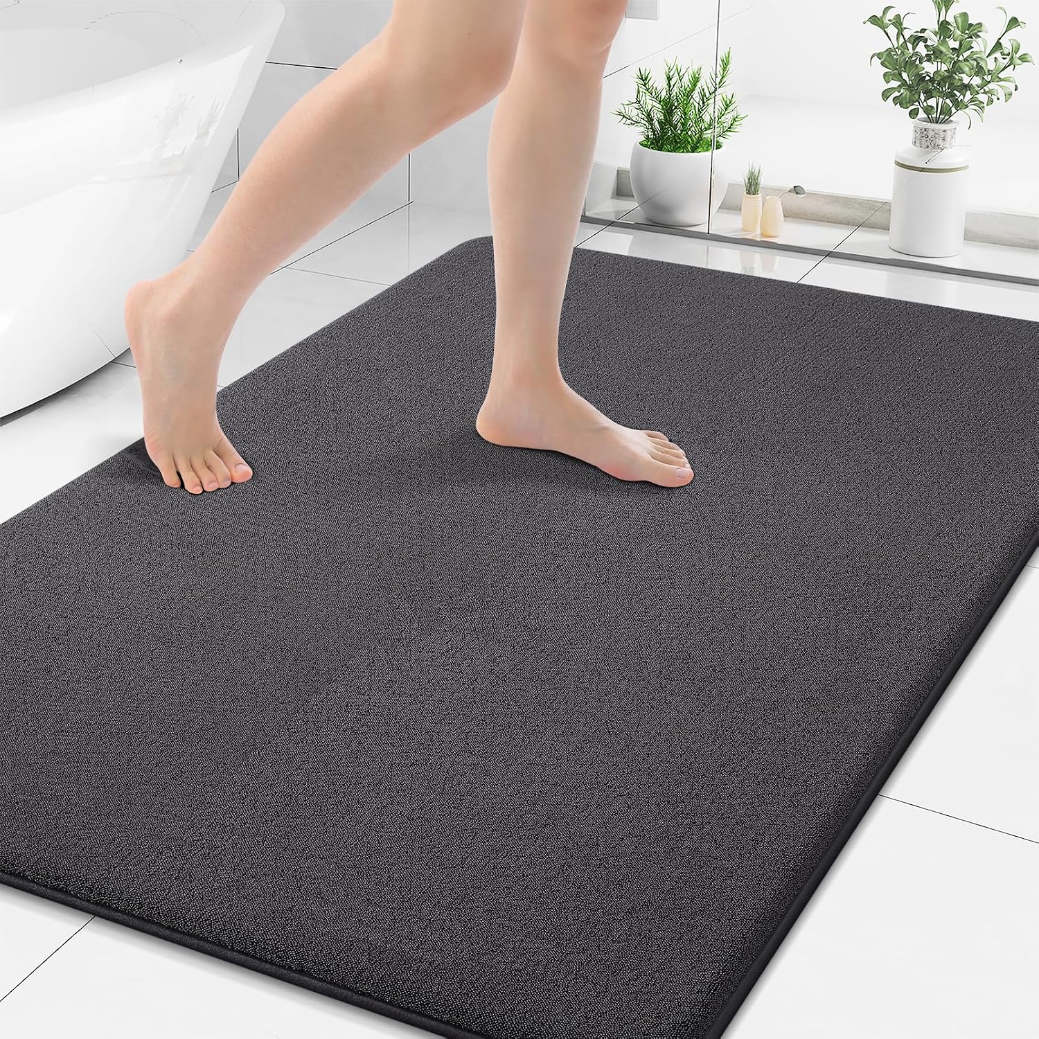 Smiry Memory Foam Bath Mat 30x20, Extra Soft Absorbent Bathroom Rugs