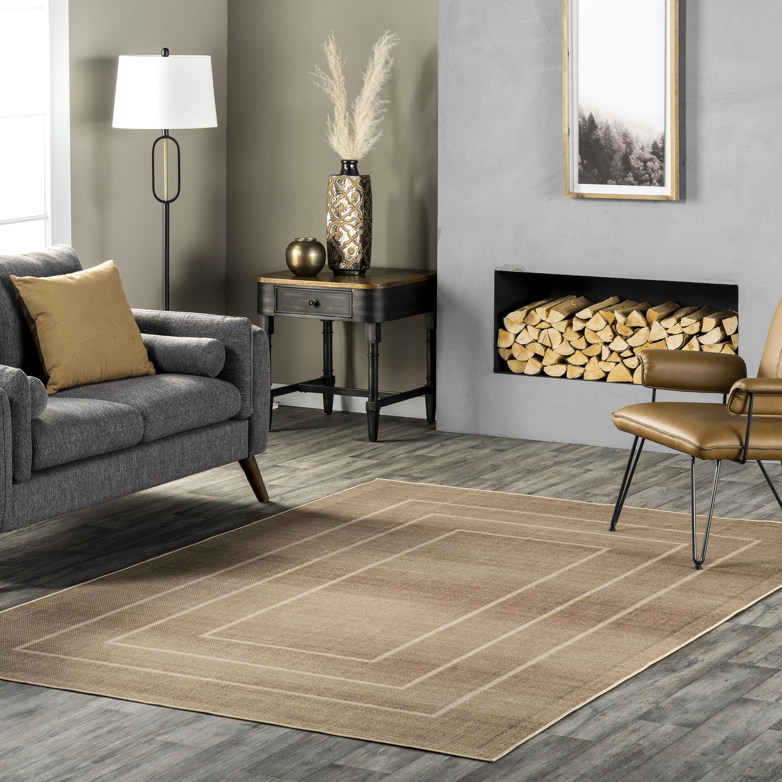 Tapis de salon nuLOOM Madie naturel pour une entrée moderne