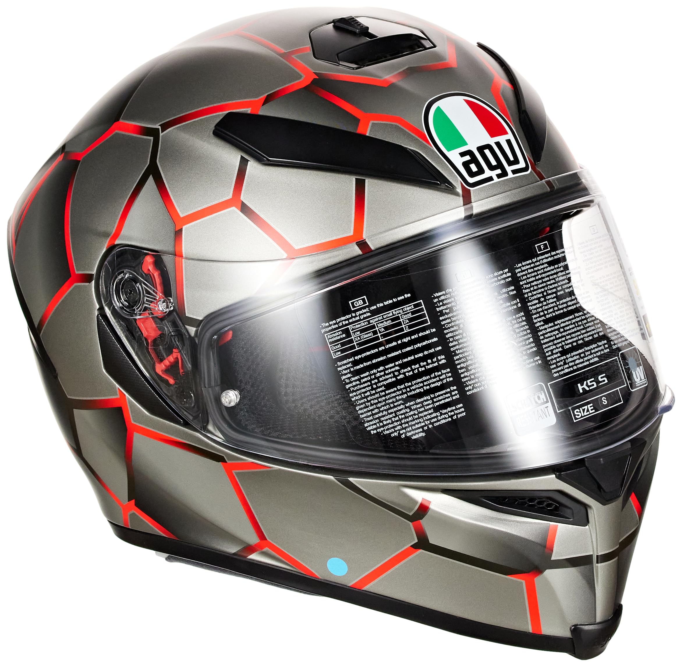 AGV K5 S Motosiklet Kaskı Multi Kapalı Kask Vulcanum Red S Otomotiv