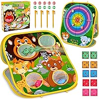 Toyk Animal Bean Bag Toss Game - 2-in-1 Outdoor Indoor Toss Toy for Kids Ages 3-8, Perfect Birthday Gift for Boys