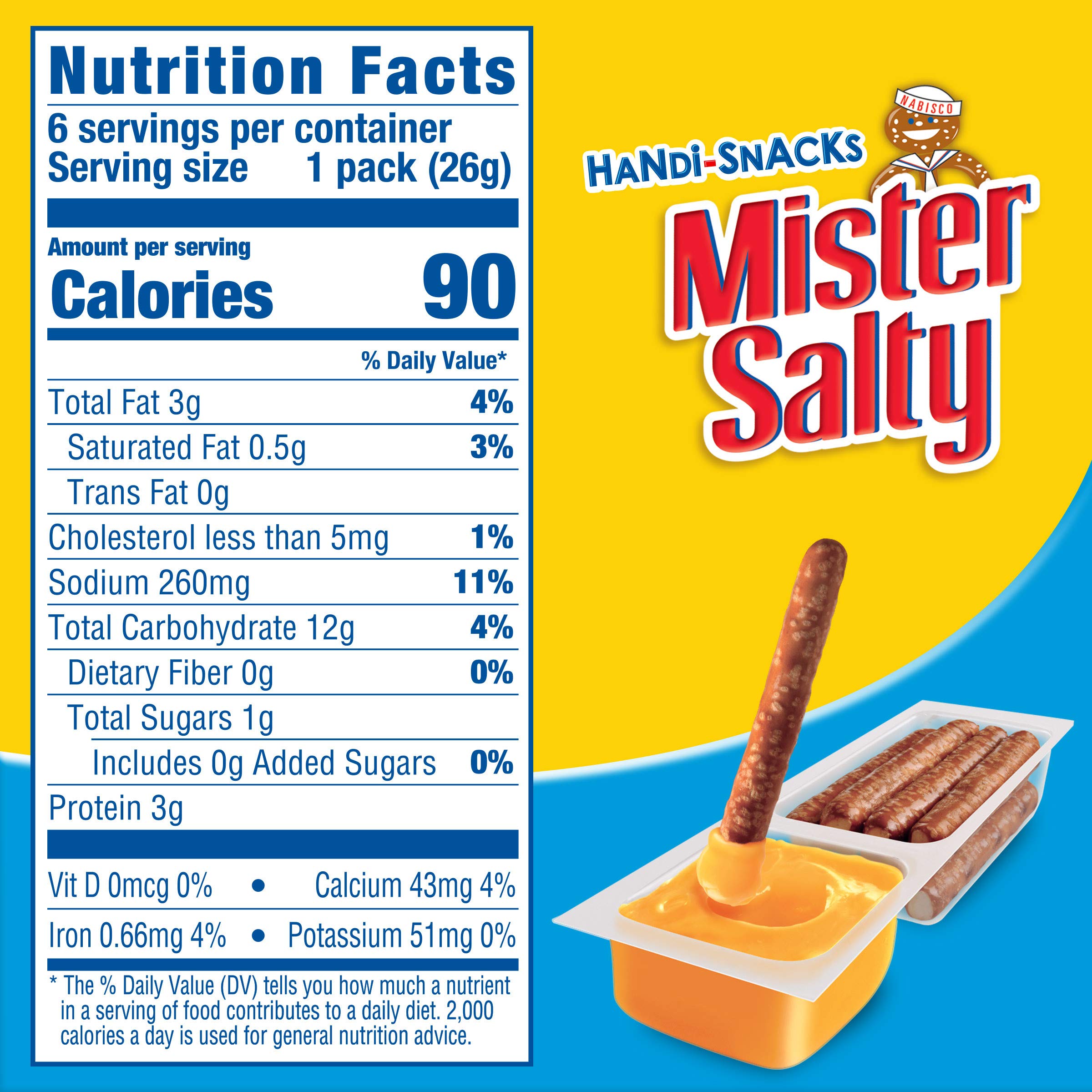 HandiSnacks Mister Salty Pretzels 'N Cheese Dip, 6 0.92oz packs Buy