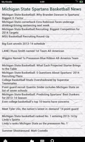 Michigan St. Basketball News (Kindle Tablet Edition)