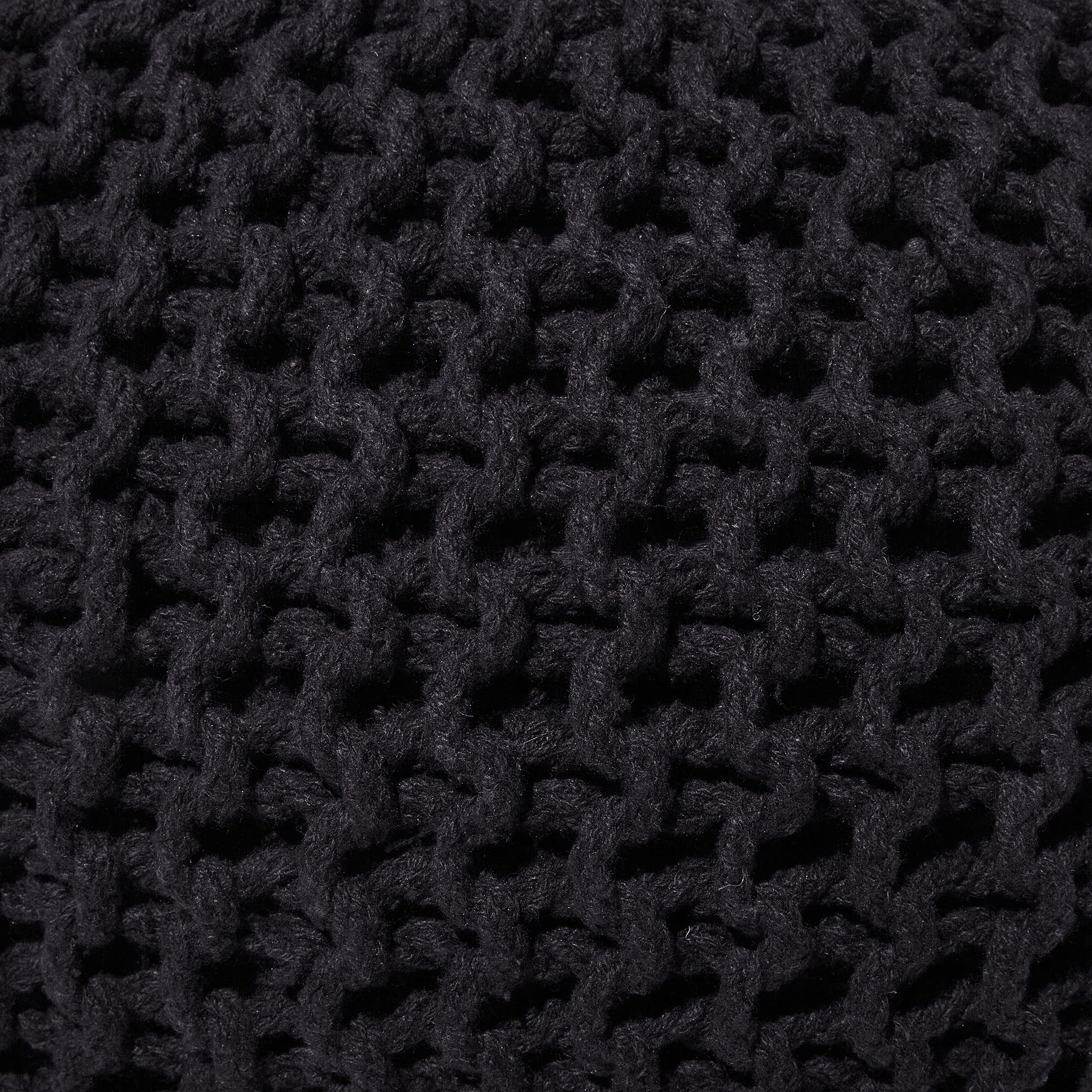 Beliani Pouf poggiapiedi in Tessuto Nero 50 x 35 cm