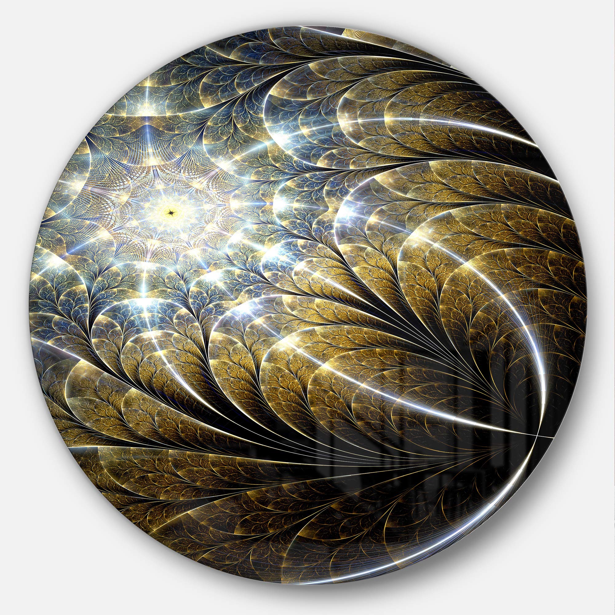 Amazon.com: Designart Symmetrical Dark Golden Fractal Flower