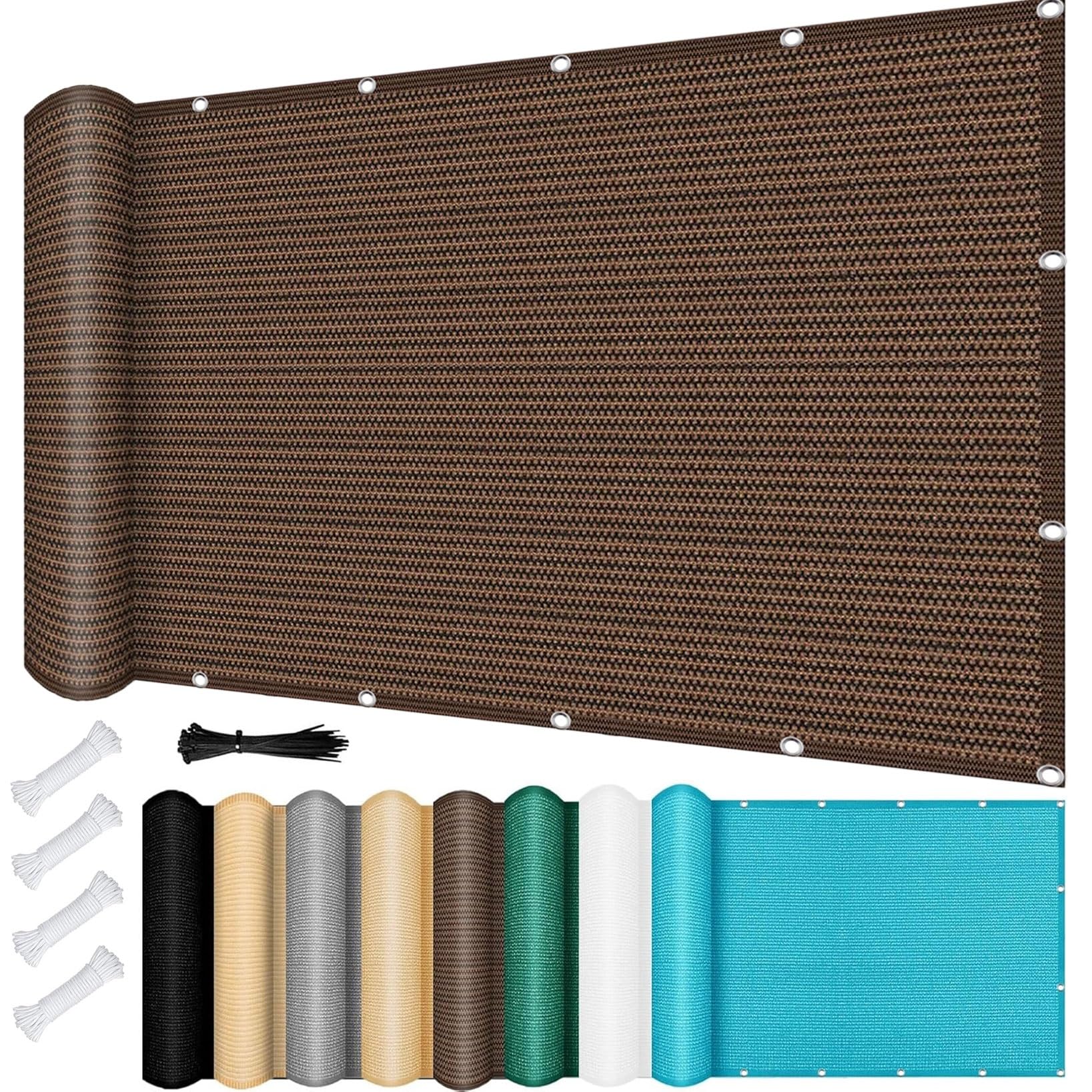 Toldo rectangular 110 x 220 marrón para sombra en pérgolas y cenas de verano en jardín
