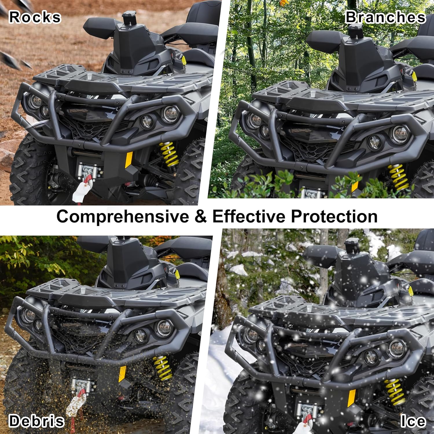 XT Front Bumper for Can Am Outlander G2, Combined Front Guard Bar Protector for Can-Am Outlander 450 500 570 650 800 850 1000 MAX 2012-2025 Accessories, Replace# 715004837#715004837