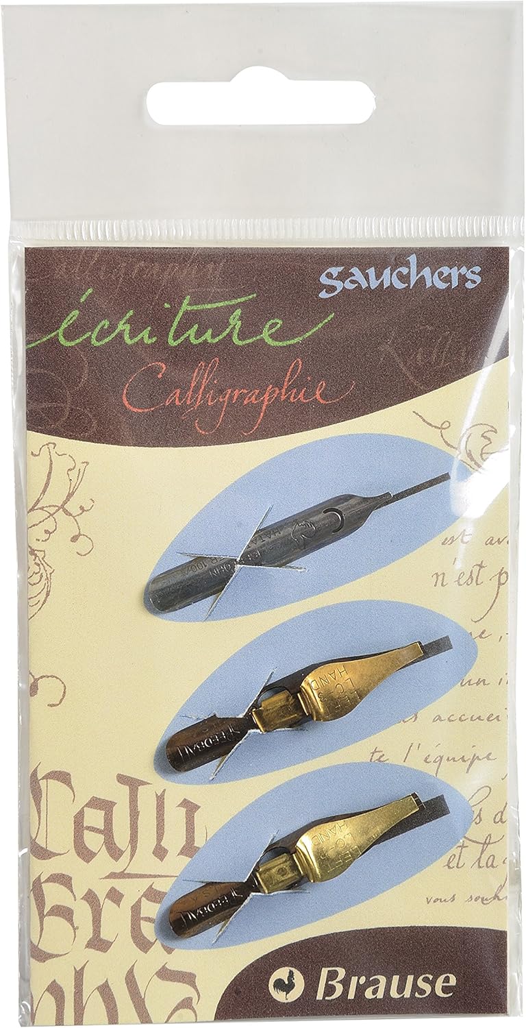 Pennini Calligrafia Brause Sténo - Confezione Da 3 Pezzi In Metallo Per Scrittura Corsiva - Foto 3