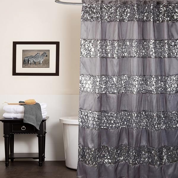 Sweet Home Collection - Sinatra-SC Popolare Collezione Bagno Doccia Tenda da Bagno, 0, Argento Sinatra