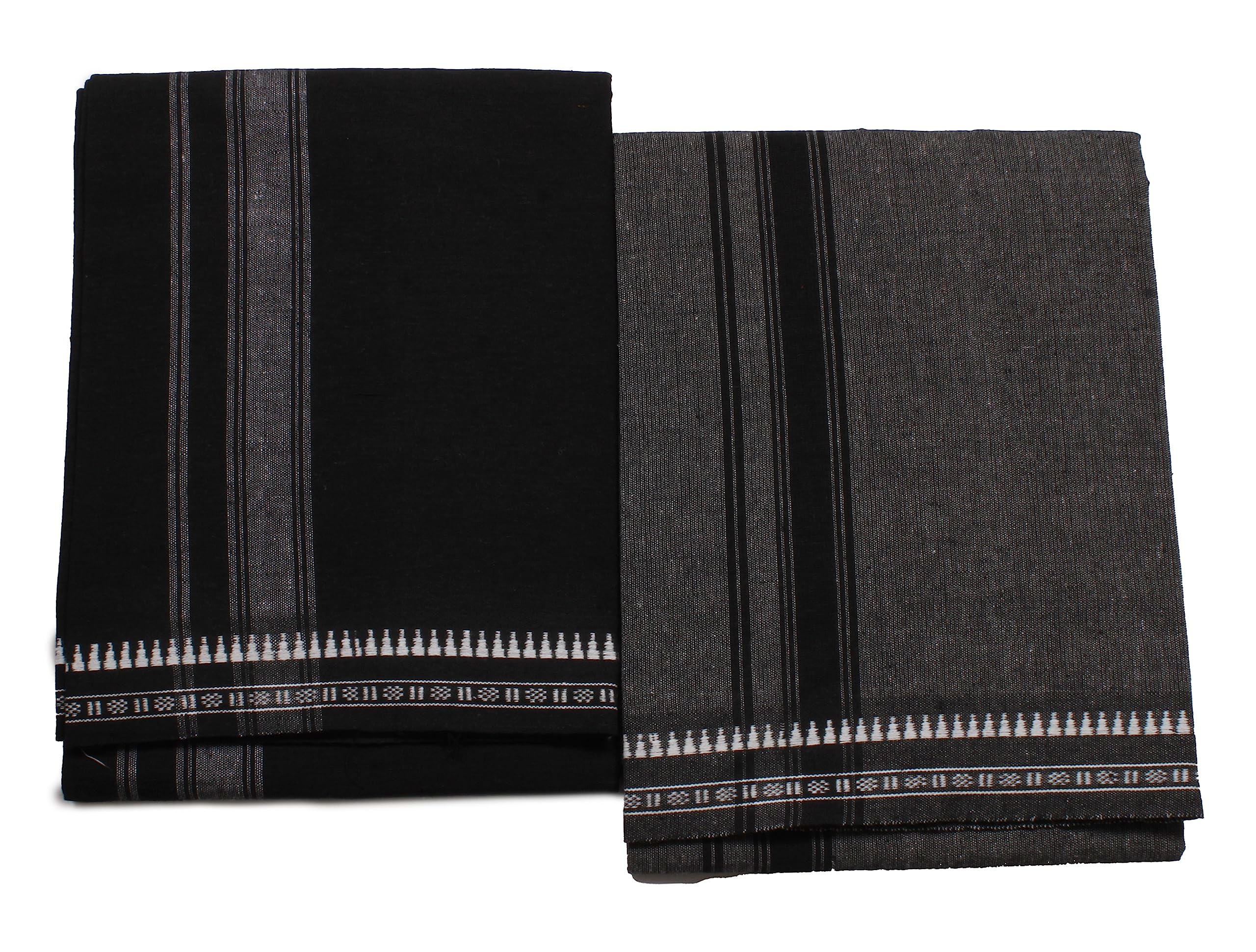 Cotton Men's Single Dhoti -1.9 Mtrs Color Cotton Dhoti Set of 2-image-38