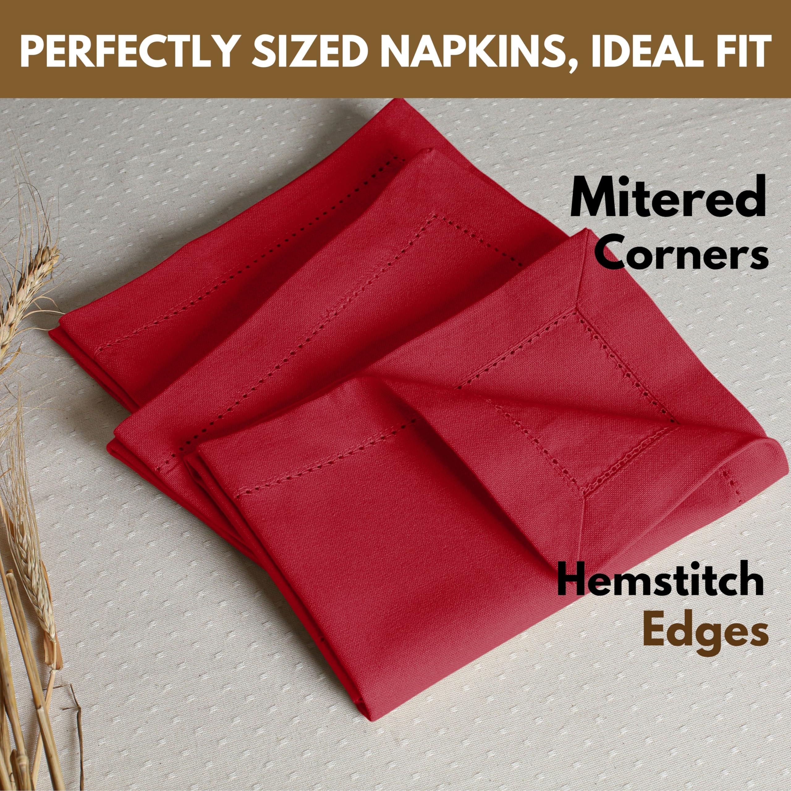 Native Fab Servilletas sólidas Hemstitch, 12 Unidades