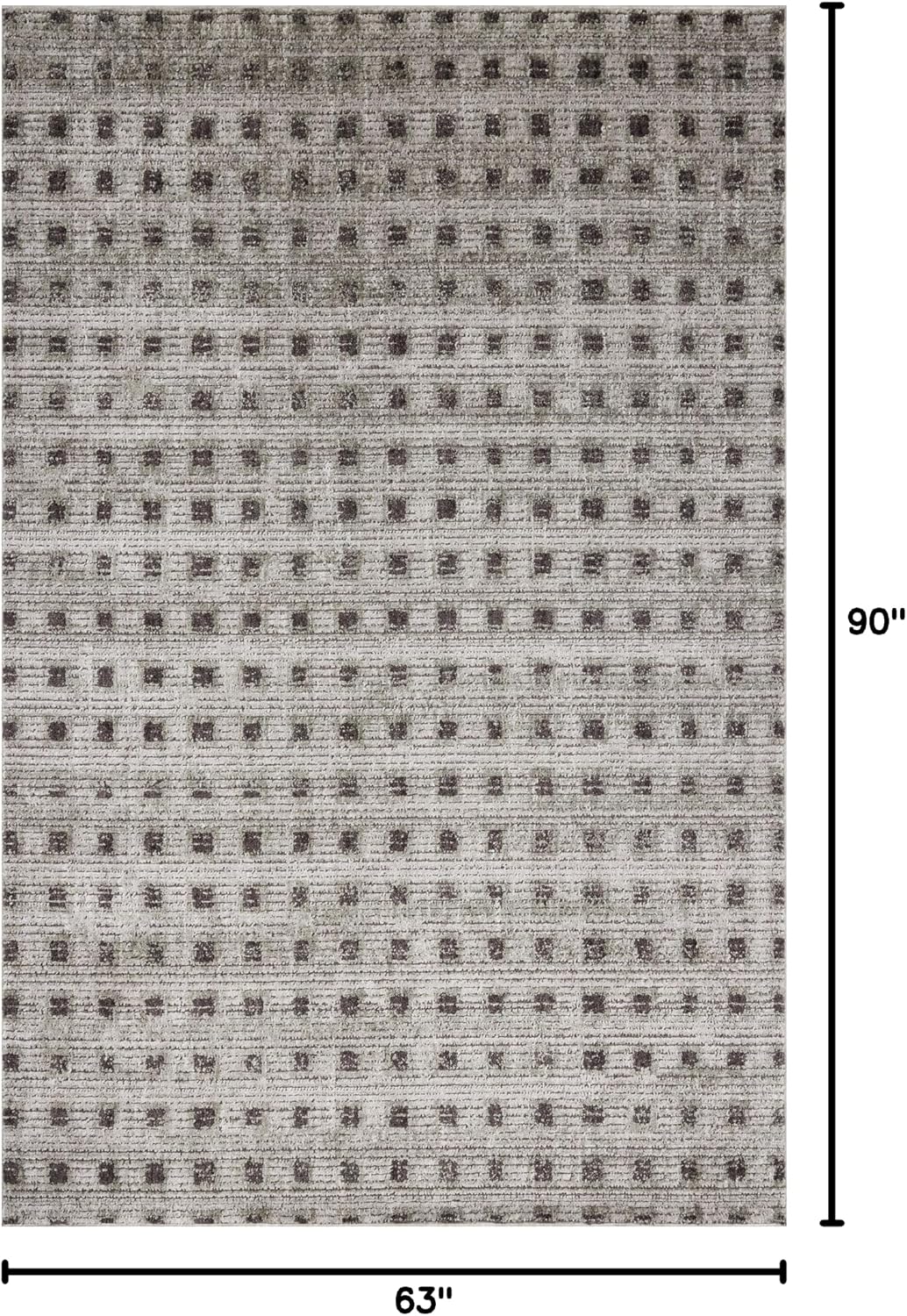 Loloi Jeremiah Brent Bleecker Collection BLE-06 Silver/Charcoal 5'-3" x 7'-6" Area Rug