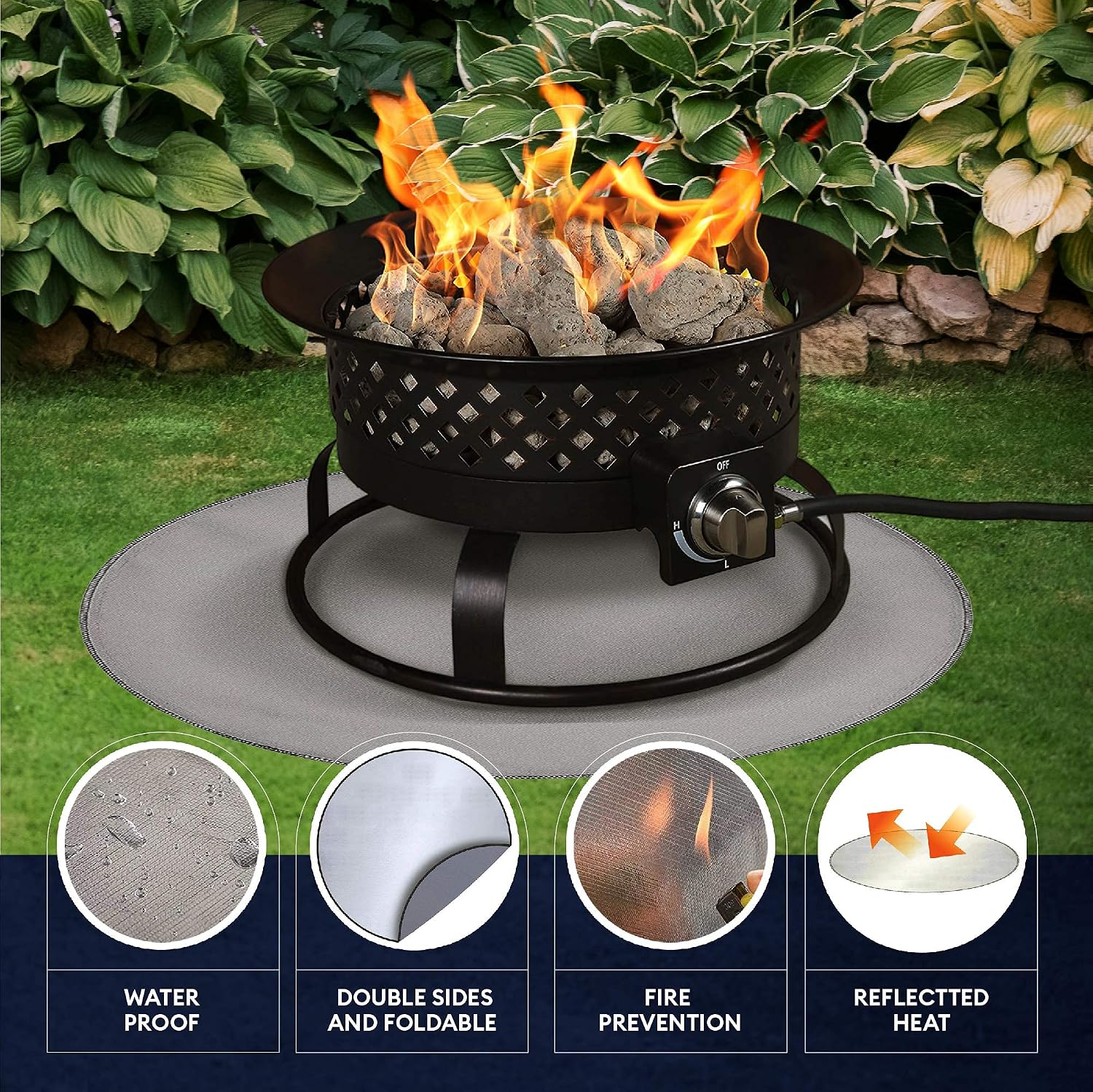 Buy Round Fire Pit Mat For Under Fire Pit 36 Inches Fireproof Mat Fire Pit Mat For Deck Patio Concrete And Lawn Fire Mat Protector Fire Pit Heat Shield Online In Turkey