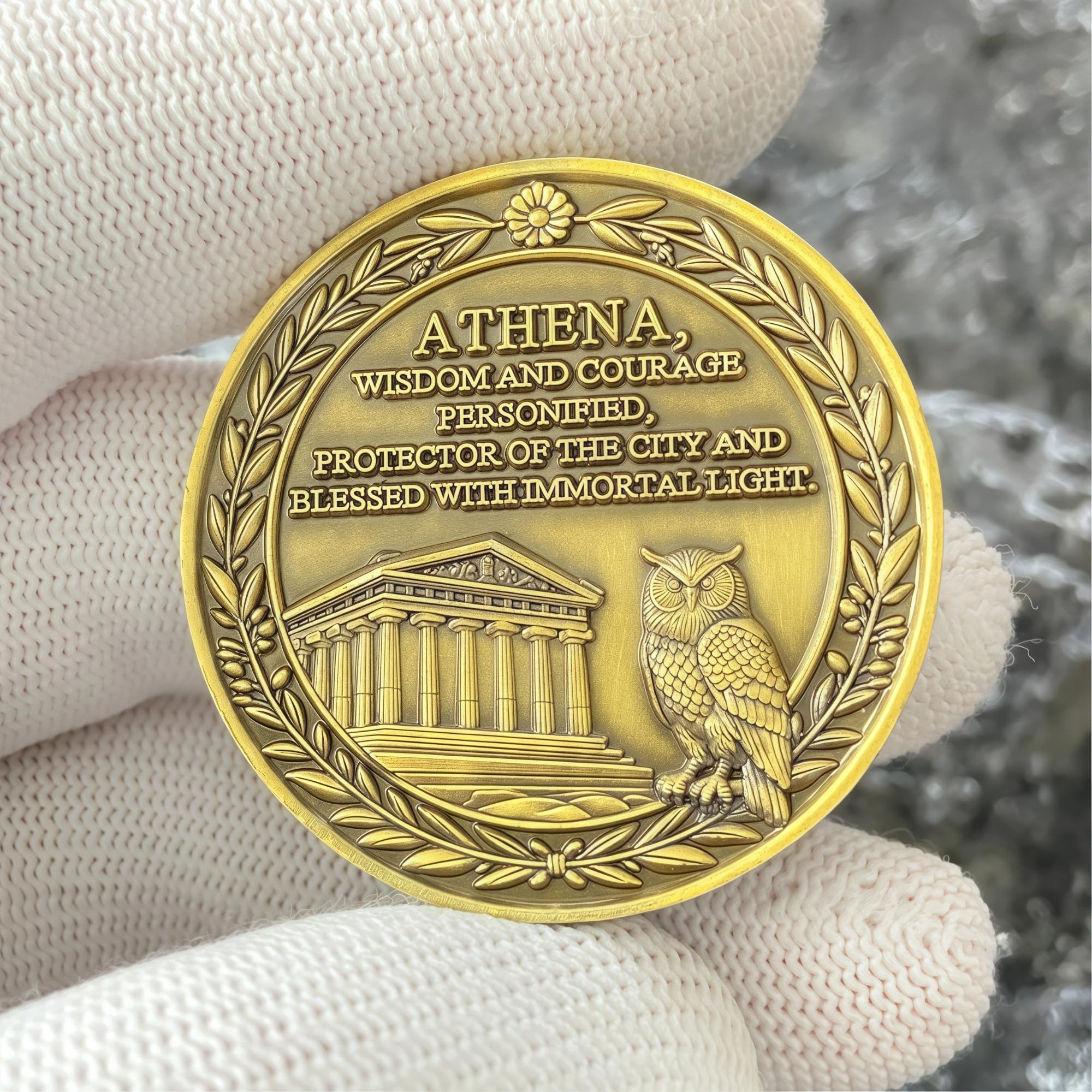 Athena Challenge Coin - Goddess of Wisdom & War Commemorative Medallion, Ancient Greek Design, Protector of The City, Inspirational Gift for Collectors