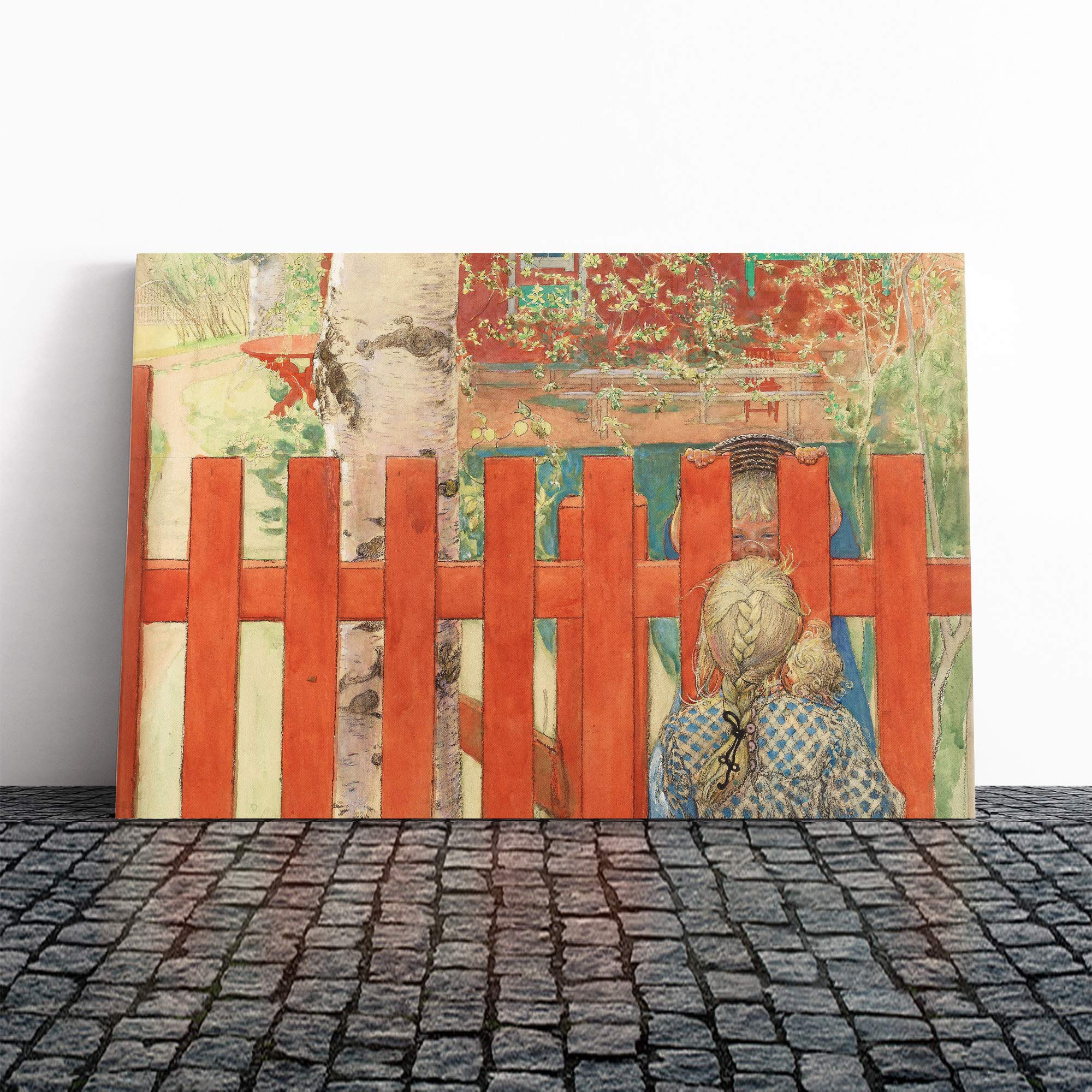 Carl Larsson Children Vol.2 Canvas Print | Gallery Wrapped 30mm Frame Wall Art | 20x14 inches | Ready to Hang | Modern People Picture | Living Room Bedroom Lounge Office