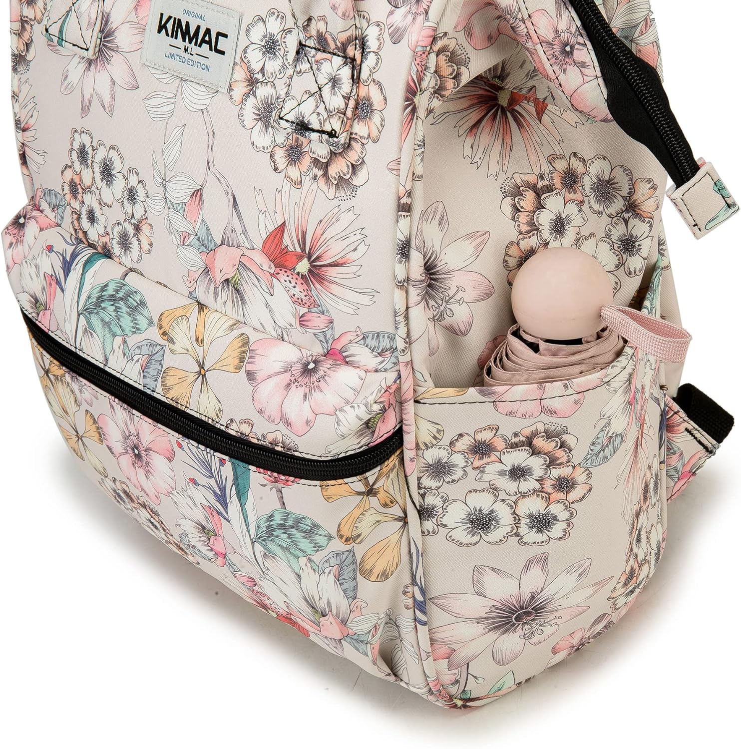 Kinmac Wide Open Style Laptop Backpack for Laptop Up to 15.6 Inch Men Women Travel Outdoor Backpack (Floral) - Image 5