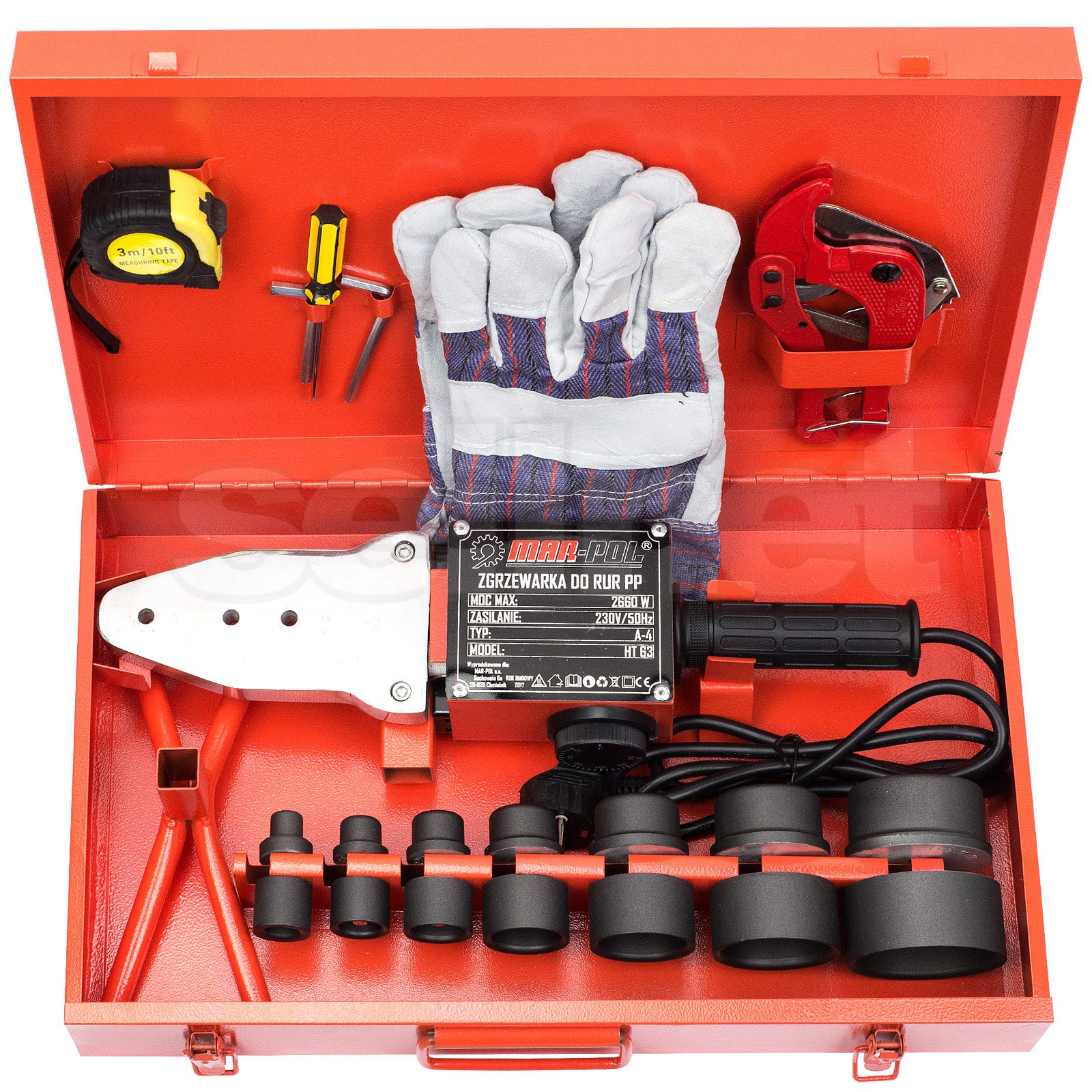 Muffenschweißgerät 2600W PE-Rohr Schweißgerät PE PP PB PVDF Ø16-63mm HT-63
