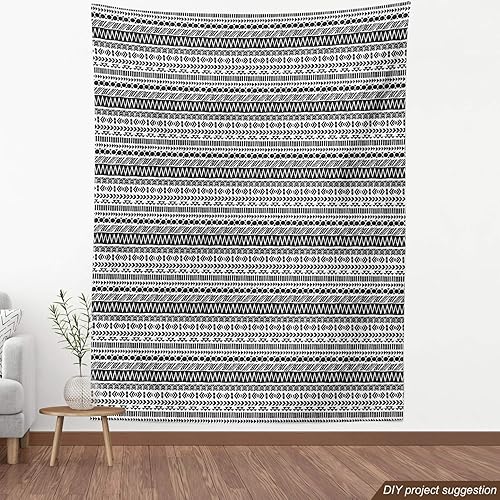 Vista 377 de Ambesonne Tela beige de The Yard, ilustración contemporánea de animales marinos en estilo retro, arte de caballito de mar de cangrejo de pulpo, tela