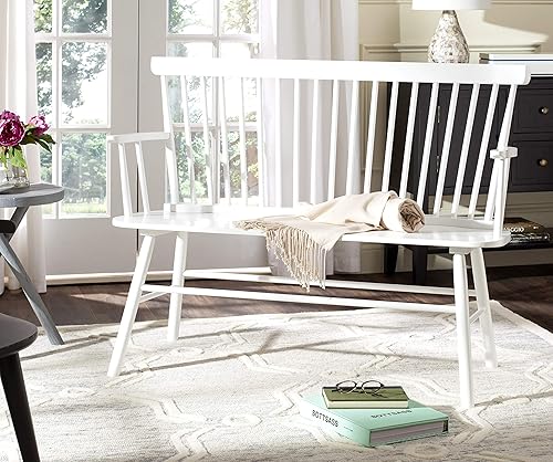 Safavieh American Homes Collection Addison - Banco trasero con husillo blanco