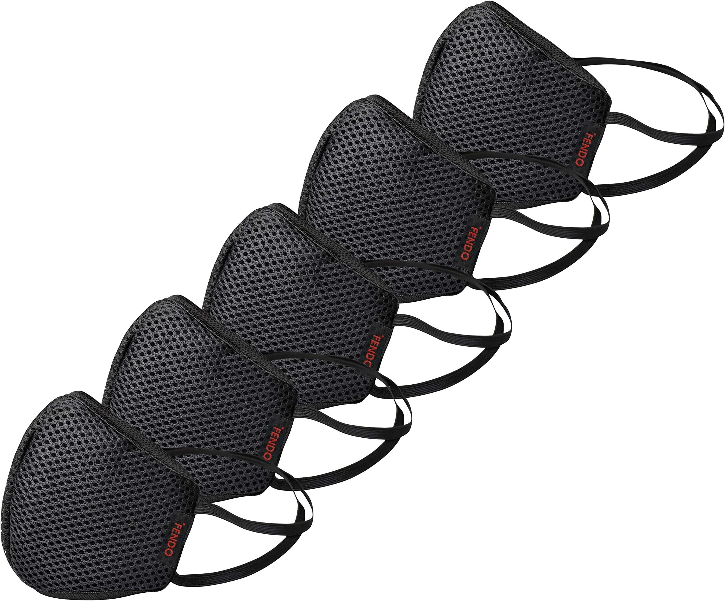 Fendo Safety+ i95 Unisex Breathable Face Mask Washable-Reusable Anti Dust, Anti-Pollution and Multi-Layer Protection Shield For Outdoor Bike Sport - Adjustable Nose clip (Pack Of 5)