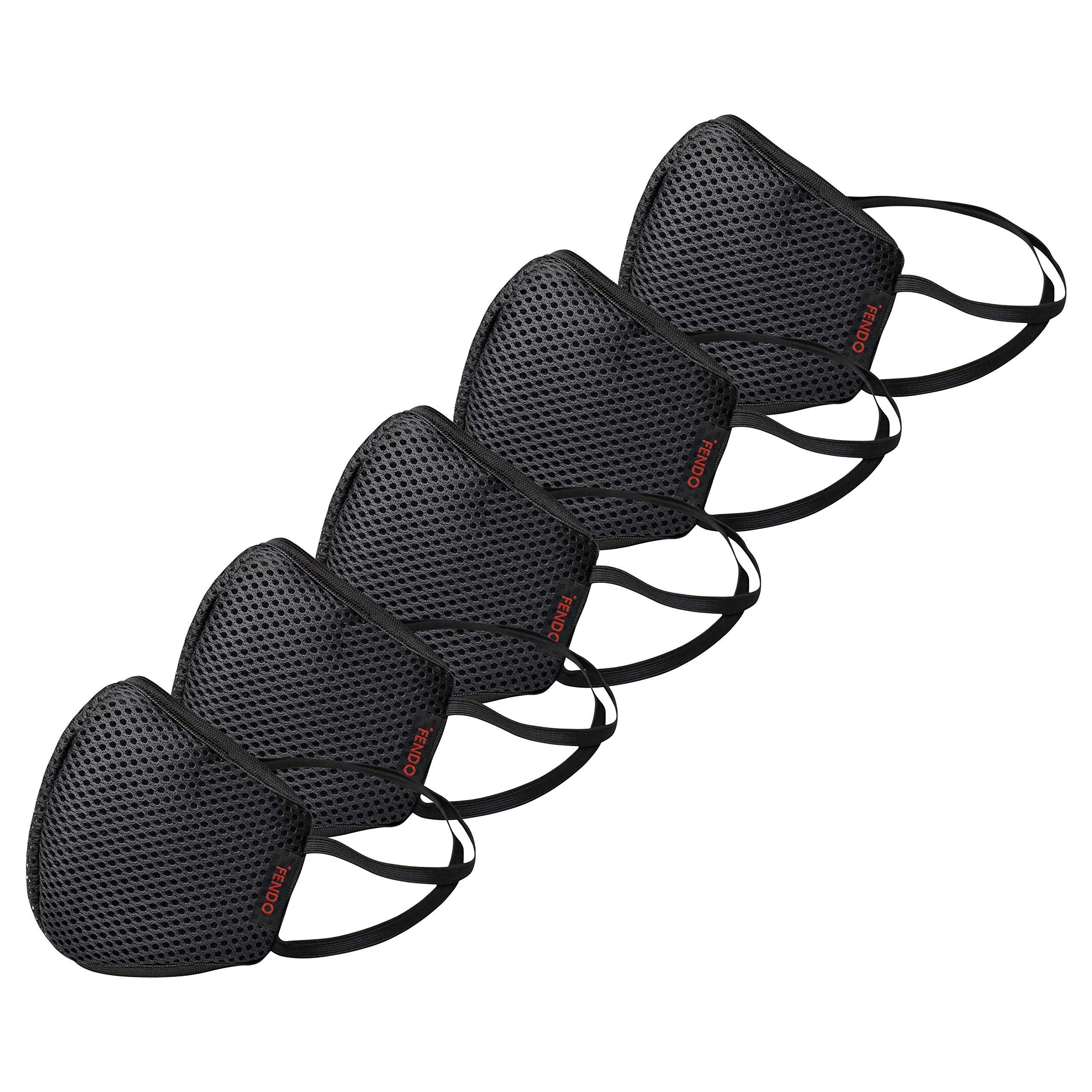 Fendo Safety+ i95 Unisex Breathable Face Mask Washable-Reusable Anti Dust, Anti-Pollution and Multi-Layer Protection Shield For Outdoor Bike Sport - Adjustable Nose clip (Pack Of 5)