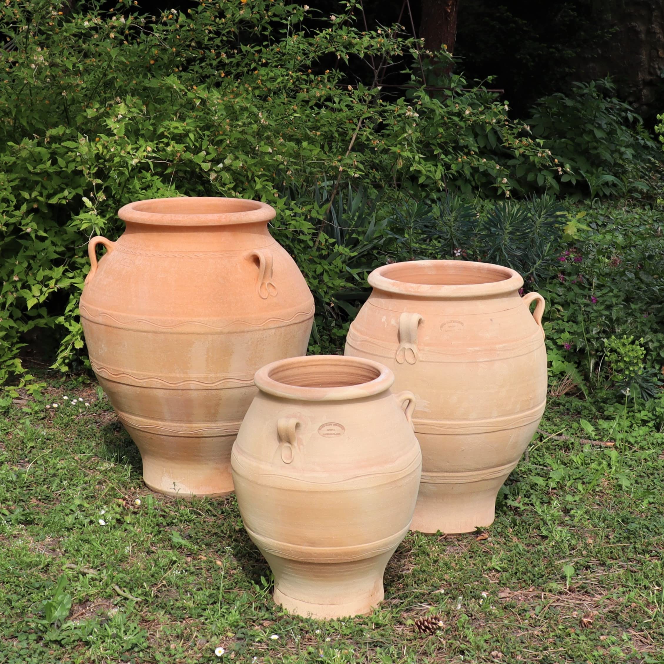 Palatina Werkstatt Terracotta Amphore Cassia 35cm - 100% handgefertigtes Unikat aus Griechenland - Verzaubern Sie Ihren Garten oder Terrasse in eine grüne Oase