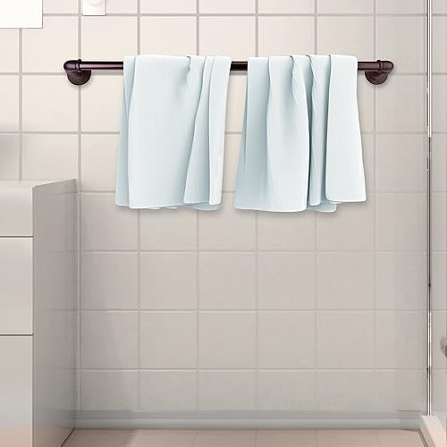 Miniatura 2 de Barra de toalla de diseño de tubería industrialbarra de armariomontaje de pared o techo de riel de cocina 18 pulgadas - bronce