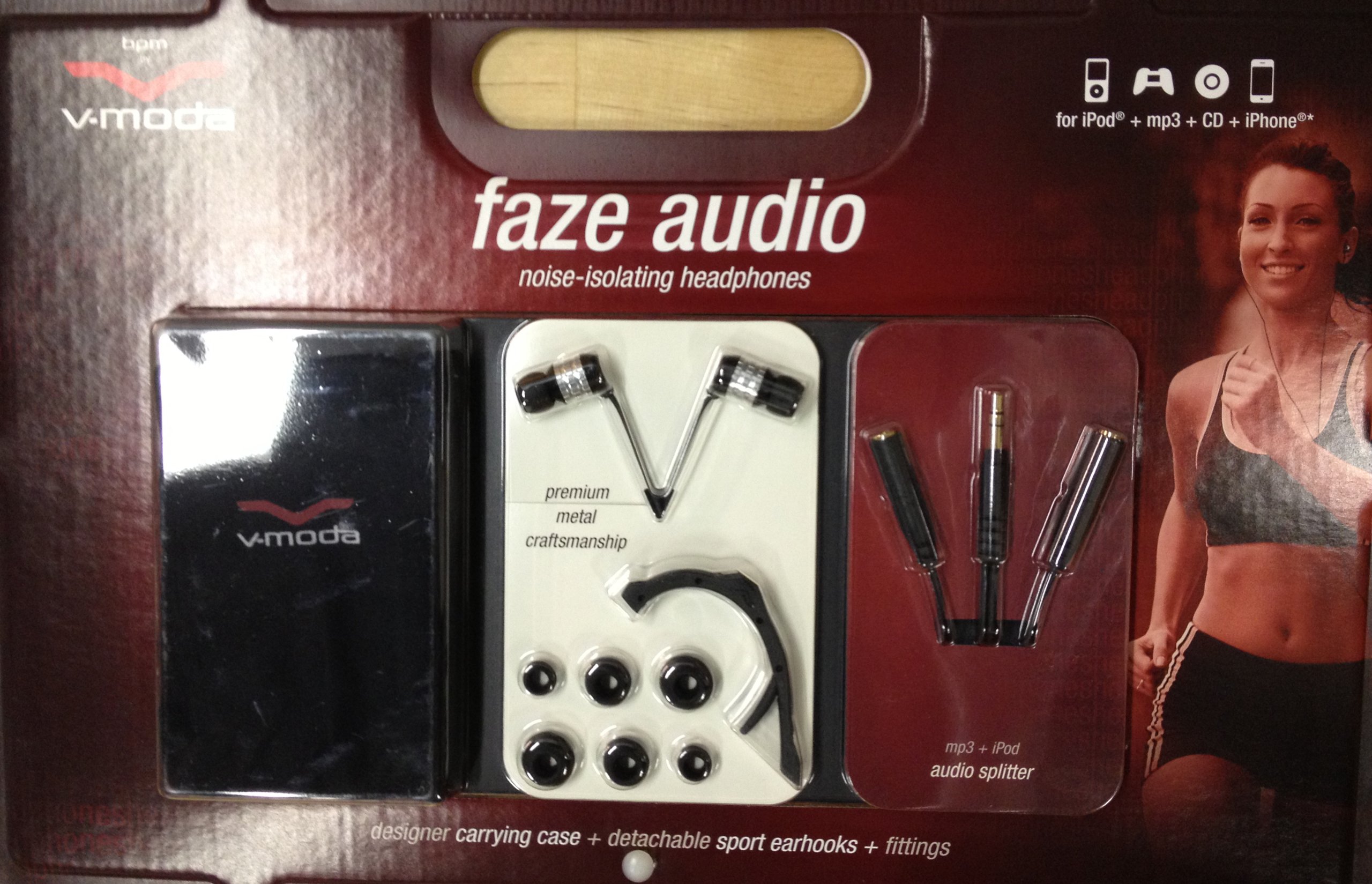 V-Moda CC-FZAU-NERO 24k gold-plated, 3.5mm (1/8") stereo plug Connector In-Ear Noise-Isolating Metal Headphones