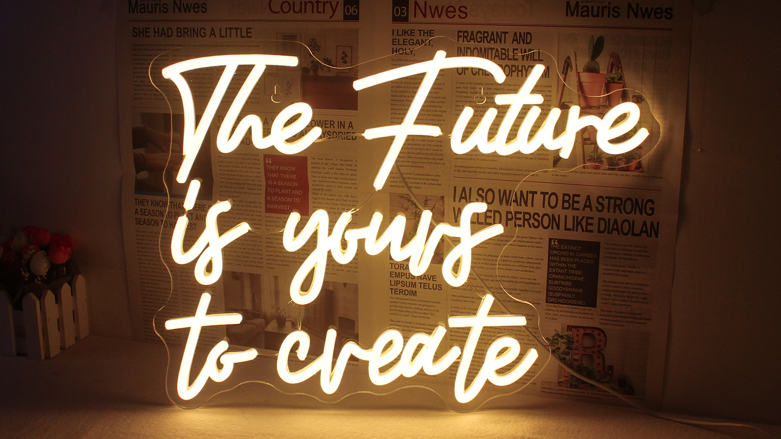 Horseneon The Future is Yours to Create Neon Led Sign, Letters