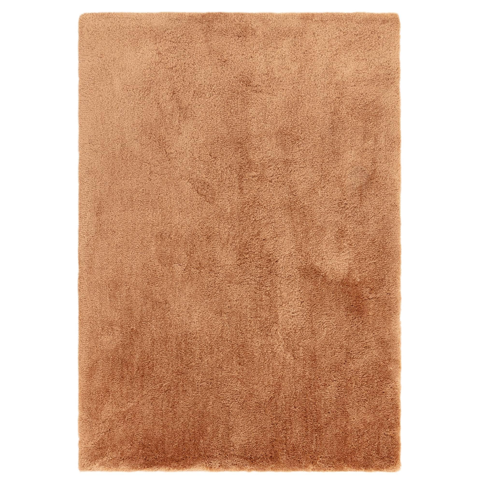 Lord of Rugs PureLux - Tappeto shaggy ultra morbido, spesso, per soggiorno e camera da letto, moderno, caldo e accogliente, in peluche, tufted a mano, in tinta unita, terracotta, 120 x 170 cm