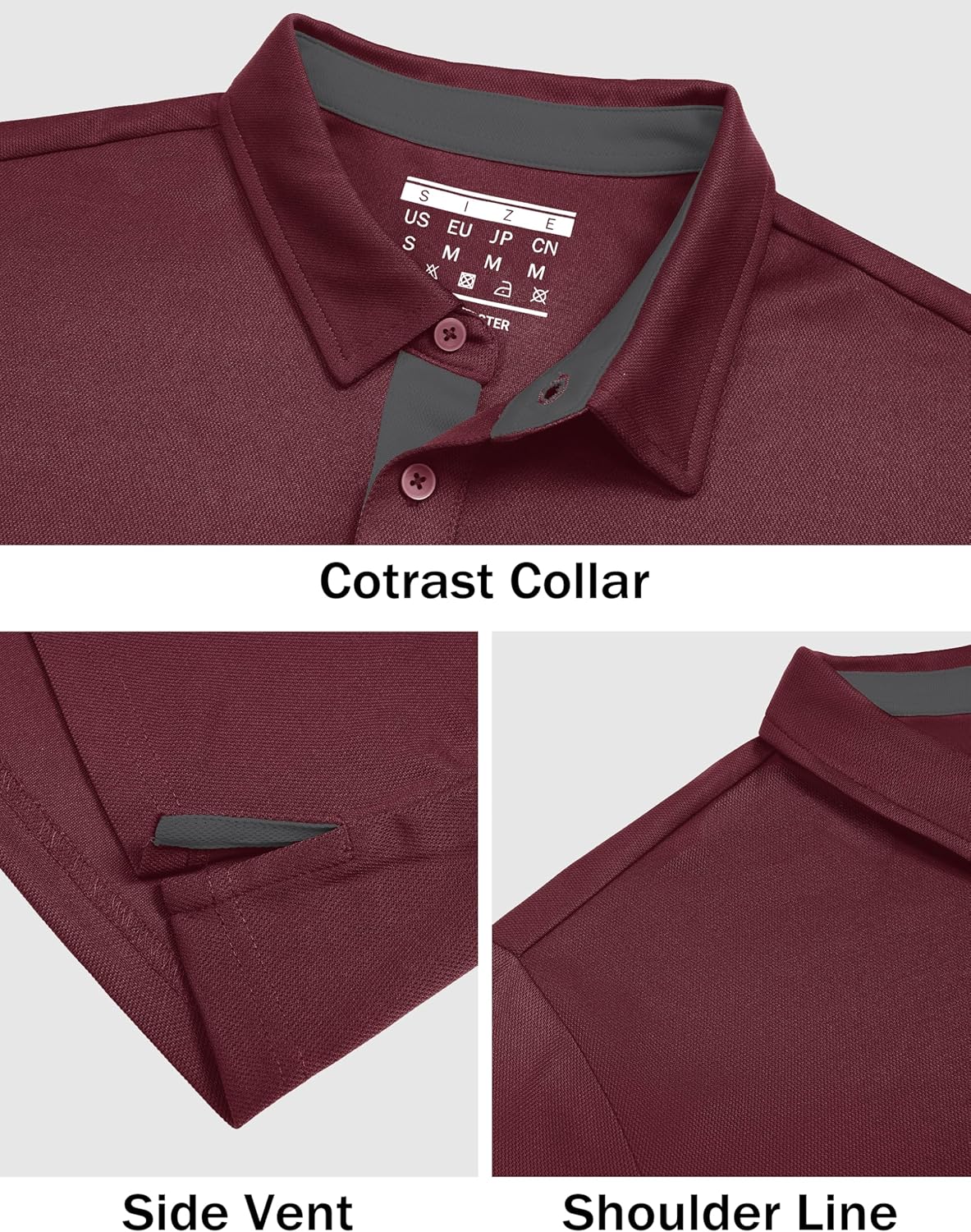 MAGCOMSEN Mens Polo Shirts Short Sleeve Lightweight Moisture Wicking Golf Polos 3 Buttons Performance Collared Shirt Men - Image 5